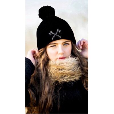 Celtic Norse pom pom beanie hat Thumbnail